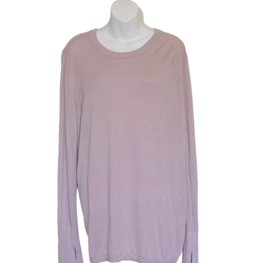 Lululemon Still At Ease Pullover Sweater Purple Thumb Holes Open Back